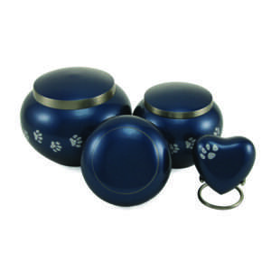 Blue Pewter Urns